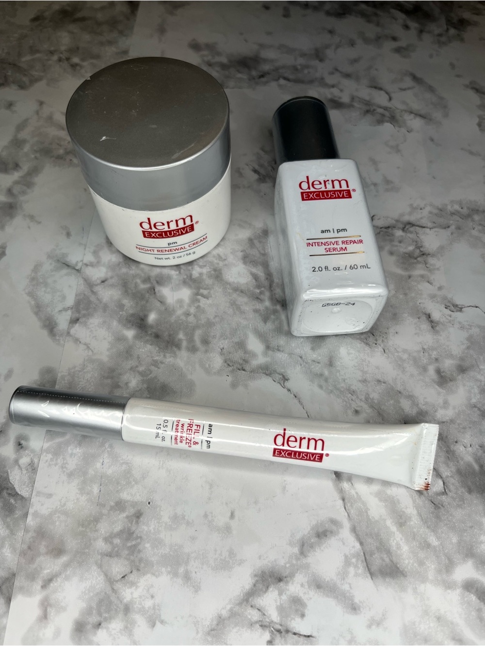 Derm Exclusive Bundle Intensive Repair serum & discontinued rare wrinkle filler